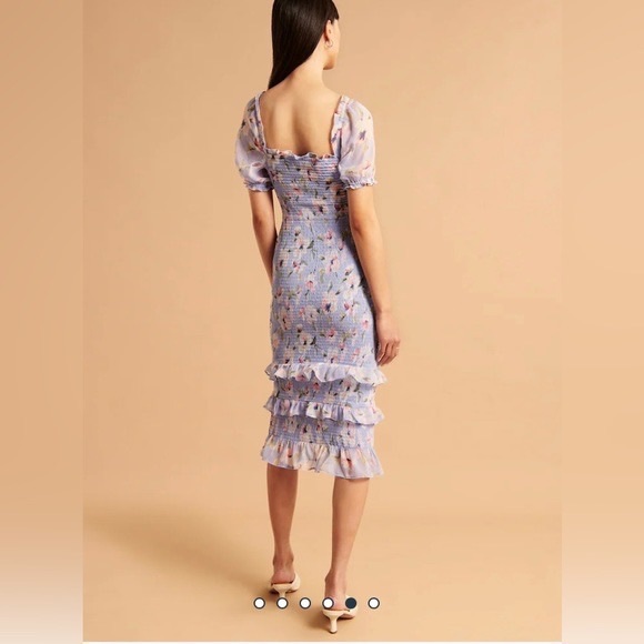 Abercrombie smocked purple floral dress - Picture 2 of 6